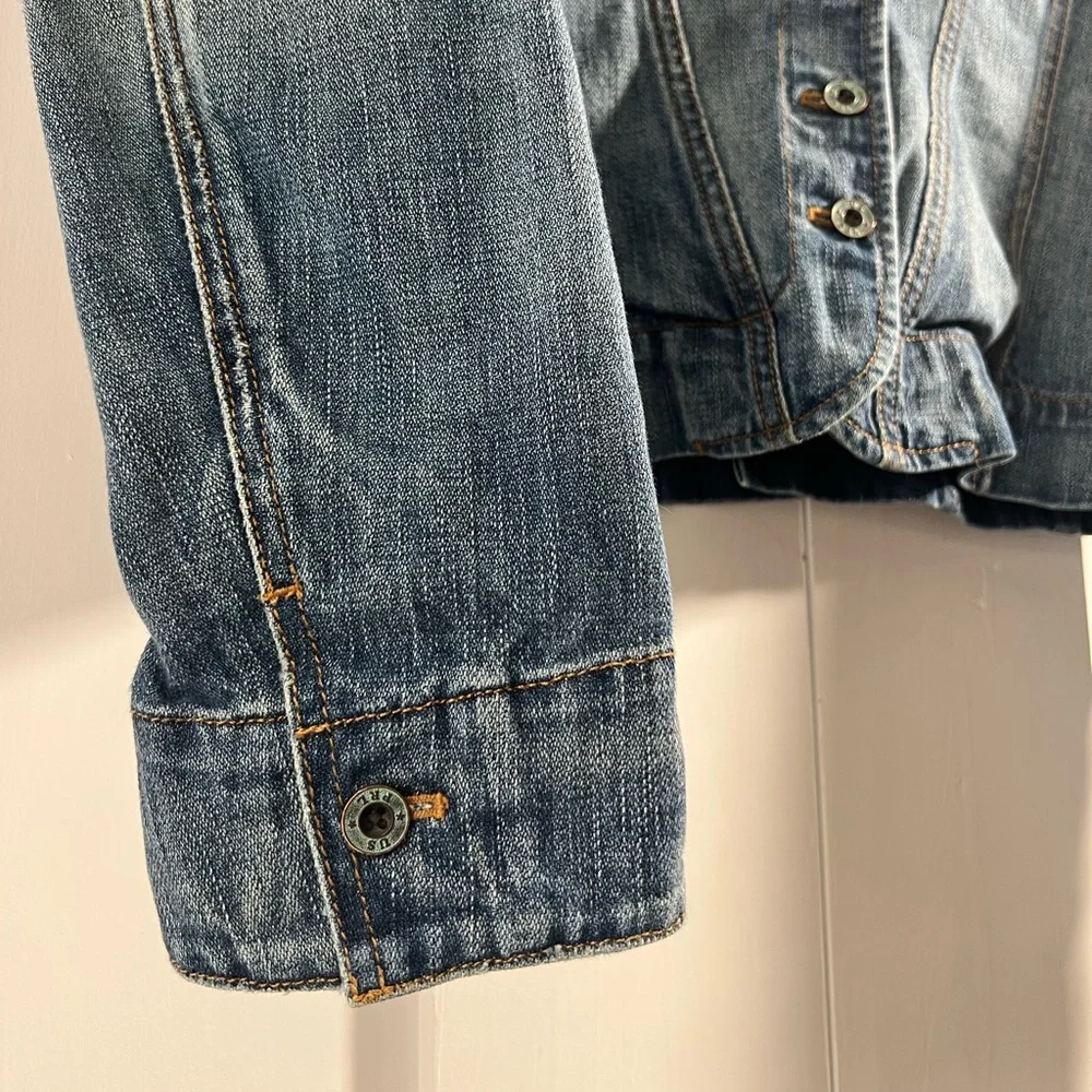 Vintage Ralph Lauren Denim Jacket | Tailored Puff Shoulder | Button Front | - Picture 4 of 7